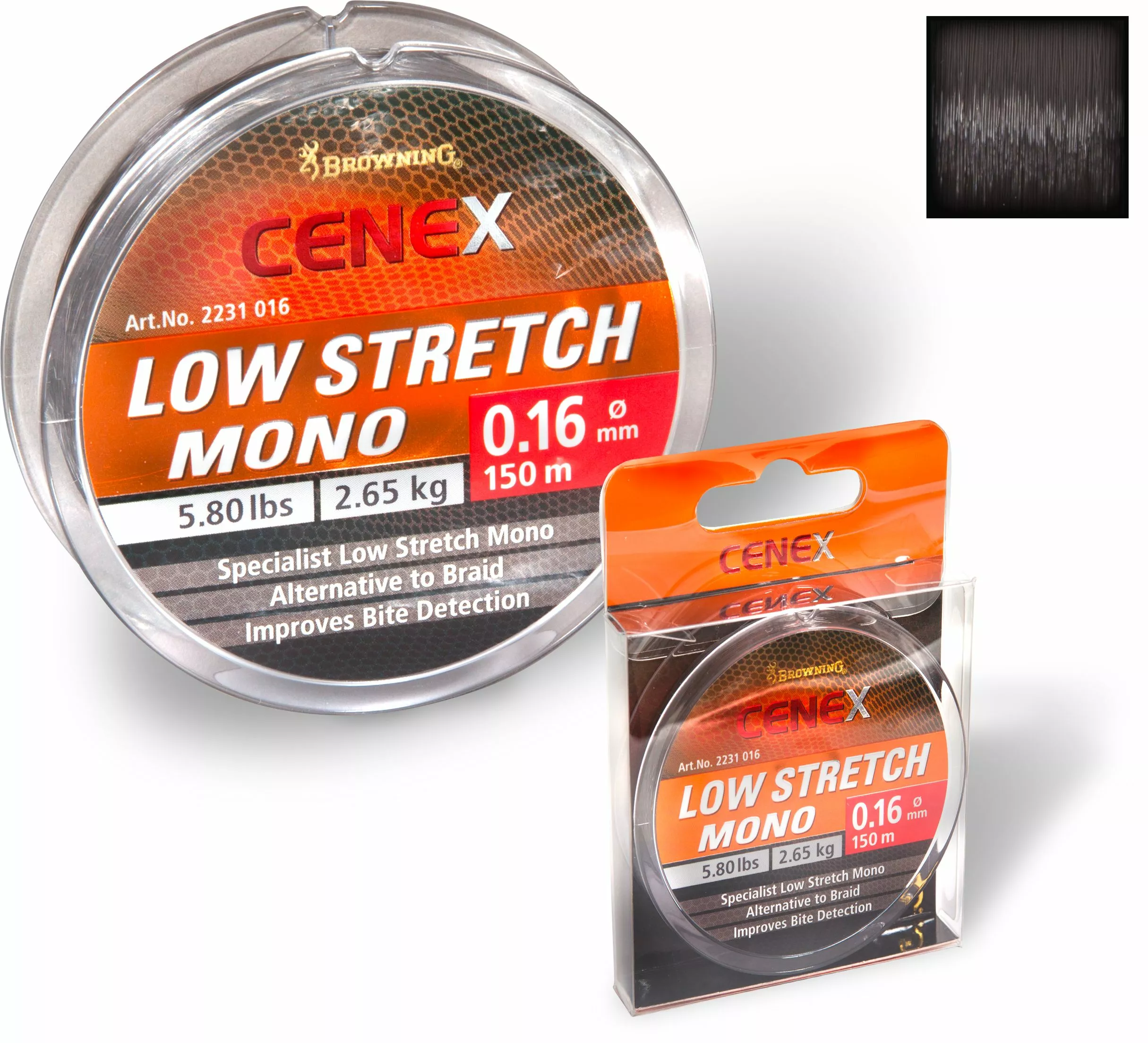 Browning Ø 0,14mm Cenex Low Stretch Mono L: 150m 2,10kg / 4,60lbs Zwart 3 Browning Ø 0,14mm Cenex Low Stretch Mono L: 150m 2,10kg / 4,60lbs Zwart