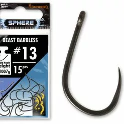 Browning#10 Sphere Beast Barbless Hook Met Oog #10 Zwart Nikkel