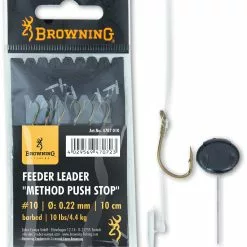 Browning #10 Feeder Leader Method Push Stop Brons 10lbs / 4,5kg Onderlijnl.: 10cm