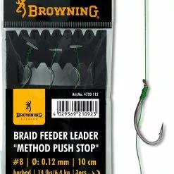 Browning #4 Braid Feeder Leader Method Push Stop Brons 7,3kg / 16lbs Onderlijnl.: 10cm Onderlijn Ø: 0,14mm