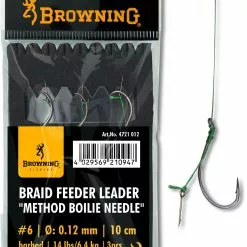 Browning #8 Braid Feeder Leader Method Boilie Needle Brons 6,4kg / 14lbs Onderlijnl.: 10cm Onderlijn Ø: 0,12mm