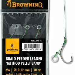 Browning #8 Braid Feeder Leader Method Pellet Band Brons 6,4kg / 14lbs Onderlijnl.: 10cm Onderlijn Ø: 0,12mm
